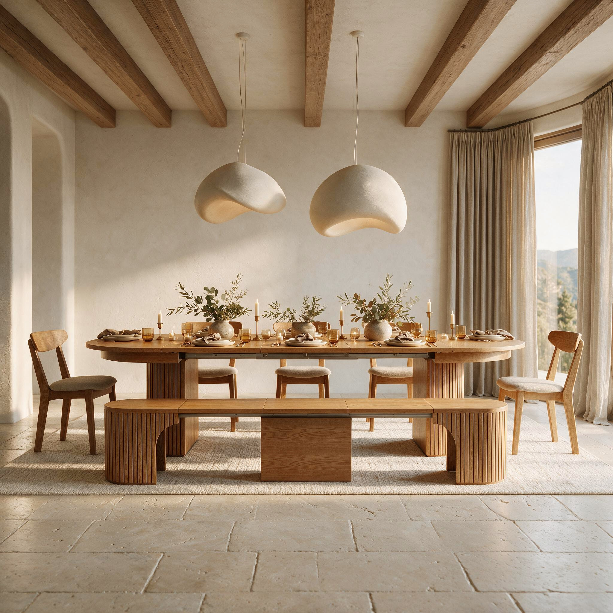 Hokku Designs 2-Piece Extendable Dining Table Set With Bench